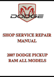 2007 DODGE PICKUP RAM ALL MODELS SHOP SERVICE REPAIR MANUAL - PDF