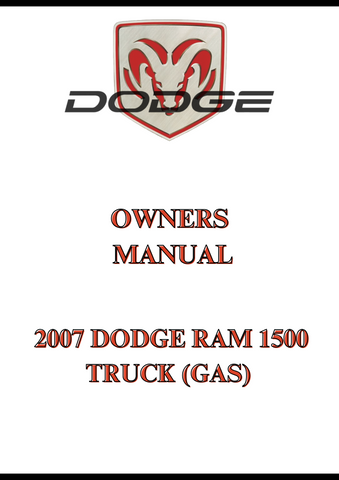 2007 DODGE RAM 1500 TRUCK (GAS) OWNERS MANUAL - PDF