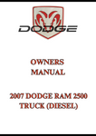 2007 DODGE RAM 2500 TRUCK (DIESEL) OWNERS MANUAL - PDF