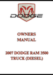 2007 DODGE RAM 3500 TRUCK (DIESEL) OWNERS MANUAL - PDF
