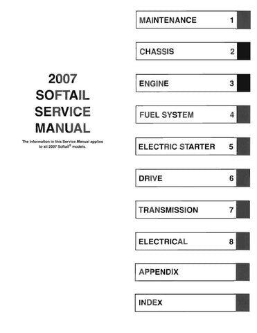 Unlock the full potential of your 2007 Harley-Davidson Softail with our comprehensive service manual PDF file. This essential guide covers the Standard (FXST), Custom (FXSTC), Night Train (FXSTB), Deluxe (FLSTN), and Springer (FXSTS) models, providing you with detailed instructions, diagrams, and troubleshooting tips to keep your bike running smoothly. Whether you're a seasoned mechanic or a DIY enthusiast, this manual is designed to empower you with the knowledge to perform maintenance and repairs with