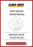 2008-2009 CAN-AM SPYDER GS SE5 SHOP SERVICE REPAIR MANUAL- PDF FILE