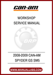DON'T LET MECHANICAL PROBLEMS HOLD YOU BACK FROM ENJOYING YOUR RIDE. INVEST IN THE 2008-2009 CAN-AM SPYDER GS SM5 WORKSHOP SERVICE MANUAL TODAY AND EQUIP YOURSELF.