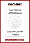 DON'T LET MINOR ISSUES TURN INTO MAJOR PROBLEMS. INVEST IN THE 2008-2009 CAN-AM SPYDER SHOP SERVICE REPAIR MANUAL TODAY AND TAKE CONTROL OF YOUR VEHICLE'S UPKEEP.