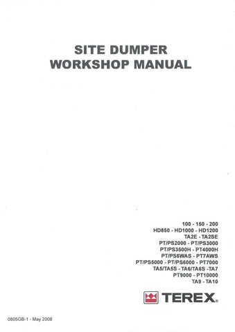 2008 Terex Site Dumper Workshop Service Repair Manual - PDF File Download