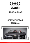A service repair manual for a 2008 Audi A5 would typically provide detailed instructions for maintaining and repairing various systems and components in the vehicle. 