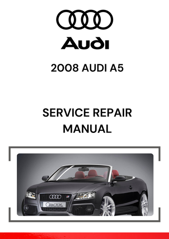 A service repair manual for a 2008 Audi A5 would typically provide detailed instructions for maintaining and repairing various systems and components in the vehicle. 