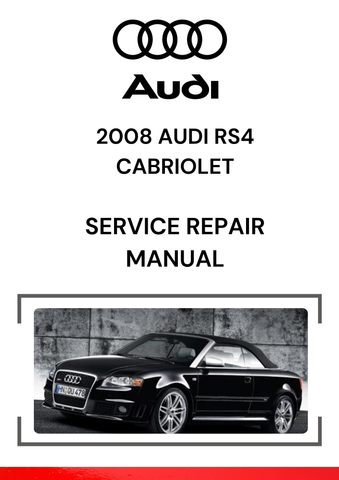 The 2008 Audi RS4 Cabriolet service repair manual is a comprehensive guide for maintaining, diagnosing, and repairing the Audi RS4 Cabriolet, a high-performance, convertible version of Audi's RS4 sports sedan.