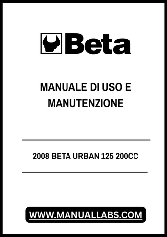 Discover the essential guide for your 2008 BETA URBAN 125 200CC with our comprehensive PDF manual. This user and maintenance manual is designed to provide you with all the necessary information to keep your motorcycle in peak condition. From detailed specifications to troubleshooting tips, this document is an invaluable resource for both new and experienced riders.