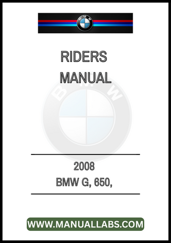 2008 BMW G, 650, XCOUNTRY RIDERS MANUAL - PDF FILE