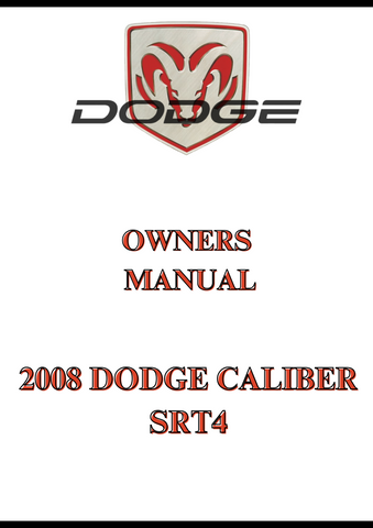 2008 DODGE CALIBER SRT4 OWNERS MANUAL - PDF