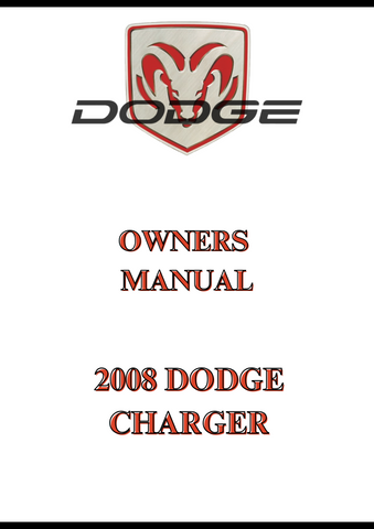 2008 DODGE CHARGER OWNERS MANUAL - PDF
