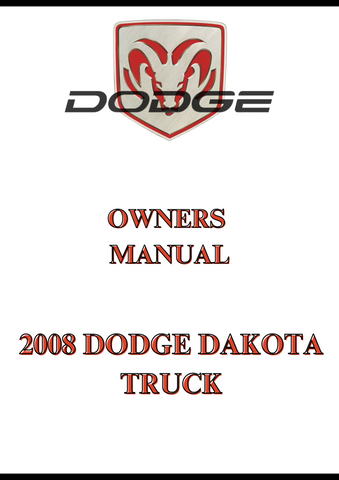 2008 DODGE DAKOTA TRUCK OWNERS MANUAL - PDF