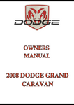 2008 DODGE GRAND CARAVAN OWNERS MANUAL - PDF