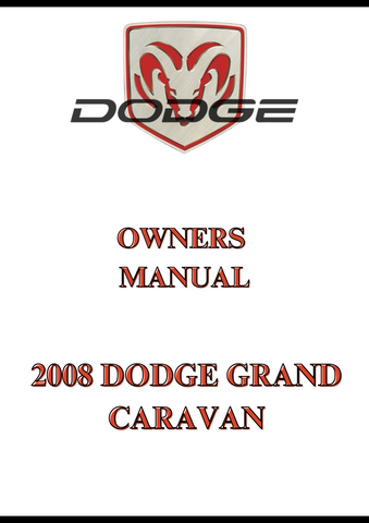 2008 DODGE GRAND CARAVAN OWNERS MANUAL - PDF
