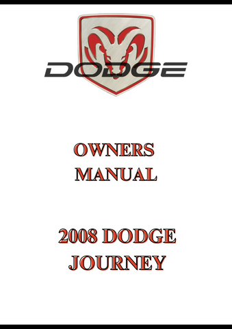 2008 DODGE JOURNEY OWNERS MANUAL - PDF