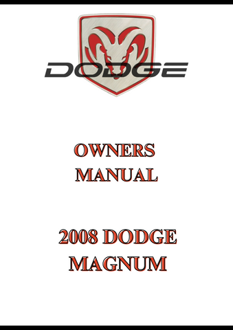2008 DODGE MAGNUM OWNERS MANUAL - PDF