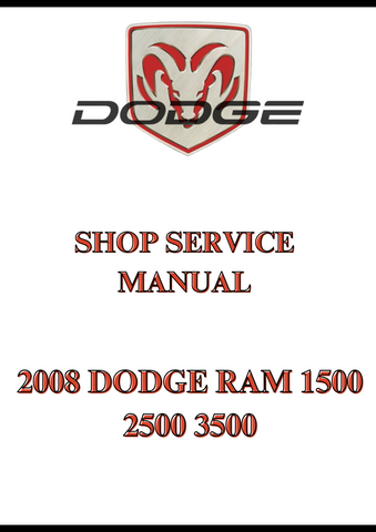 2008 DODGE RAM 1500 2500 3500 SHOP SERVICE MANUAL - PDF