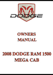 2008 DODGE RAM 1500 MEGA CAB OWNERS MANUAL - PDF