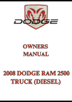 2008 DODGE RAM 2500 TRUCK (DIESEL) OWNERS MANUAL - PDF