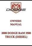 2008 DODGE RAM 3500 TRUCK (DIESEL) OWNERS MANUAL - PDF