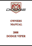 2008 DODGE VIPER OWNERS MANUAL - PDF