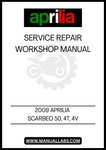 UNLOCK THE FULL POTENTIAL OF YOUR 2009 APRILIA SCARABEO 50 WITH OUR COMPREHENSIVE SERVICE REPAIR WORKSHOP MANUAL. THIS PDF FILE IS METICULOUSLY CRAFTED TO PROVIDE YOU WITH DETAILED INSTRUCTIONS, DIAGRAMS, AND TROUBLESHOOTING TIPS, ENSURING THAT YOU CAN MAINTAIN AND REPAIR YOUR SCOOTER WITH CONFIDENCE.