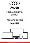 
The 2010 Audi R8 V10 Spyder Service Repair Manual is a detailed guide that provides in-depth instructions for maintaining, diagnosing, and repairing the 2010 Audi R8 V10 Spyder, a high-performance convertible variant of Audi's iconic R8.