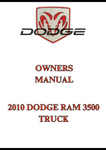 2010 DODGE RAM 3500 TRUCK OWNERS MANUAL - PDF