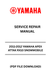 Unlock the full potential of your 2011-2012 Yamaha Apex Attak RX10 snowmobile with our comprehensive Service Repair Manual in PDF format. This essential guide provides detailed instructions and diagrams, ensuring you have everything you need for effective maintenance and repairs.