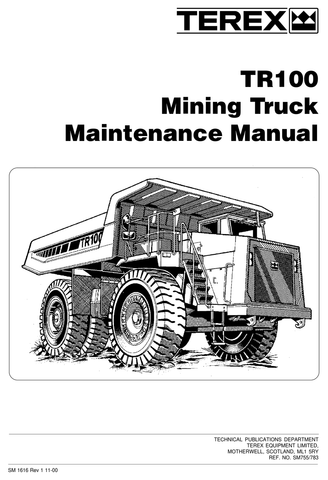 2011 Terex Tr100 Tier2 Maintenance Manual Instant Download