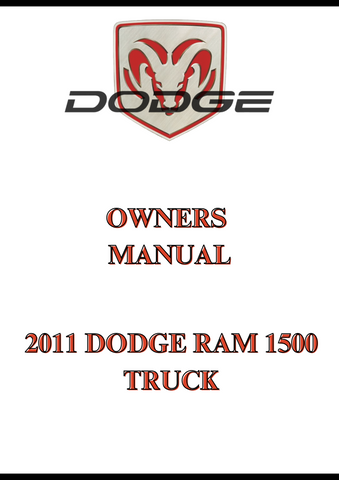2011 DODGE RAM 1500 TRUCK OWNERS MANUAL - PDF