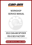 DON'T MISS OUT ON THE OPPORTUNITY TO ENHANCE YOUR OWNERSHIP EXPERIENCE. DOWNLOAD THE 2013 CAN-AM SPYDER RS-S SE5 FACTORY WORKSHOP SERVICE MANUAL TODAY AND TAKE CONTROL.