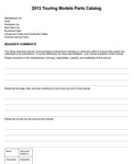 Unlock the full potential of your 2013 Harley-Davidson with the Touring Parts Catalog Manual (99456-13) in PDF format. This comprehensive guide is your go-to resource for identifying and sourcing genuine parts, ensuring your bike runs at its best. With detailed diagrams and specifications, you can easily navigate through the extensive range of components tailored for your touring model. Whether you're a seasoned mechanic or a DIY enthusiast, this manual empowers you to make informed decisions and maintain