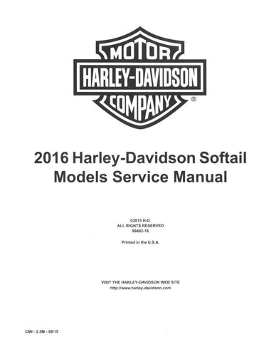 Unlock the full potential of your 2016 Harley-Davidson Softail with the comprehensive Service Manual 99482-16. This PDF file is an essential resource for owners of the Slim, Fat Boy, Classic, Deluxe, Fat Boy Lo, Slim S, and Breakout models, providing detailed instructions and insights for maintenance and repairs. With clear diagrams and step-by-step guidance, you can confidently tackle any service task, ensuring your motorcycle runs smoothly and efficiently. Invest in your ride's longevity and performance