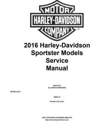 Unlock the full potential of your 2016 Harley-Davidson Sportster with the comprehensive Service Manual (99484-16) in PDF format. This essential guide covers the Roadster, 883 SuperLow, Iron 883, Forty-Eight, Seventy-Two, and SuperLow 1200T models, providing you with detailed maintenance instructions, troubleshooting tips, and specifications to keep your bike running smoothly. Whether you're a seasoned mechanic or a DIY enthusiast, this manual is your go-to resource for ensuring your Harley stays in peak