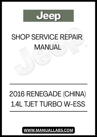 DISCOVER THE ULTIMATE RESOURCE FOR MAINTAINING YOUR 2016 JEEP RENEGADE WITH THE COMPREHENSIVE SHOP SERVICE REPAIR MANUAL. SPECIFICALLY DESIGNED FOR THE 1.4L TJET TURBO W-ESS MODEL, THIS MANUAL PROVIDES DETAILED INSTRUCTIONS AND INSIGHTS TO HELP YOU TACKLE ANY REPAIR OR SERVICE TASK WITH CONFIDENCE.