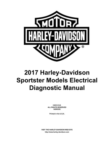 Unlock the full potential of your 2017 Harley-Davidson Sportster with the comprehensive Electrical Diagnostic Manual (Part No. 94000392). This PDF file is an essential resource for both seasoned mechanics and DIY enthusiasts, providing detailed schematics, troubleshooting tips, and step-by-step instructions to diagnose and resolve electrical issues efficiently. Ensure your ride remains in peak condition and enjoy peace of mind knowing you have the right tools at your fingertips to keep your Harley running