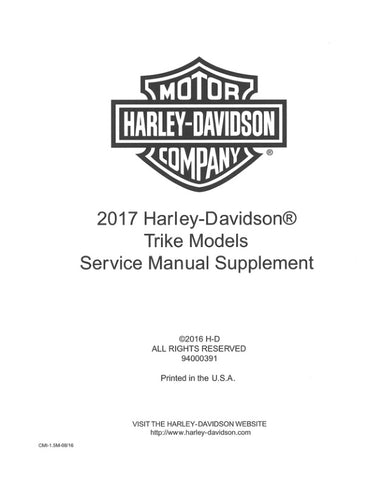Unlock the full potential of your 2017 Harley-Davidson Trike with the comprehensive Supplement Service Manual (94000391) in PDF format. This essential guide provides detailed instructions, diagrams, and troubleshooting tips to ensure your trike runs smoothly and efficiently. Whether you're a seasoned mechanic or a DIY enthusiast, this manual is designed to help you maintain and repair your vehicle with confidence. Don't miss out on the opportunity to enhance your riding experience download your copy today