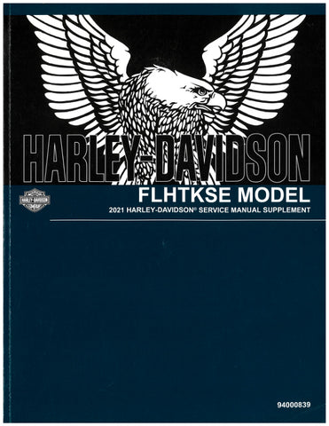Unlock the full potential of your 2021 Harley-Davidson FLHTKSE with the comprehensive Supplement Service Manual (94000839) in PDF format. This essential guide provides detailed instructions, diagrams, and troubleshooting tips to ensure your motorcycle runs smoothly and efficiently. Whether you're a seasoned mechanic or a DIY enthusiast, this manual is your go-to resource for maintenance and repairs, helping you keep your ride in top condition. Don't miss out on the opportunity to enhance your ownership