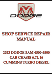 2023 DODGE RAM 4500-5500 CAB CHASIS 6.7L I6 CUMMINS TURBO DIESEL SHOP SERVICE REPAIR MANUAL - PDF
