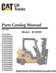 2C5000 CATERPILLAR FORKLIFT PARTS CATALOG MANUAL - PDF FILE