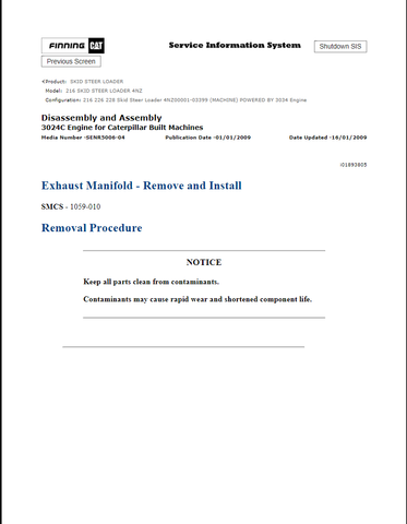 3034 (CAT) CATERPILLAR ENGINE-MACHINE SERVICE REPAIR MANUAL 3NW - PDF FILE DOWNLOAD PDF