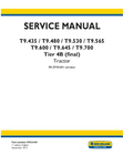 NEW HOLLAND T9.435, T9.480, T9.530, T9.565, T9.600, T9.645 AND T9.700 TIER 4B FINAL 4WD ARTICULATED TRACTOR SERVICE MANUAL - PDF