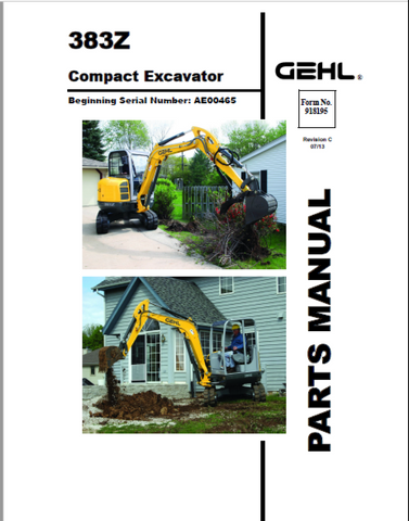 383Z - Gehl Compact Excavator Parts Manual (918195) PDF Download