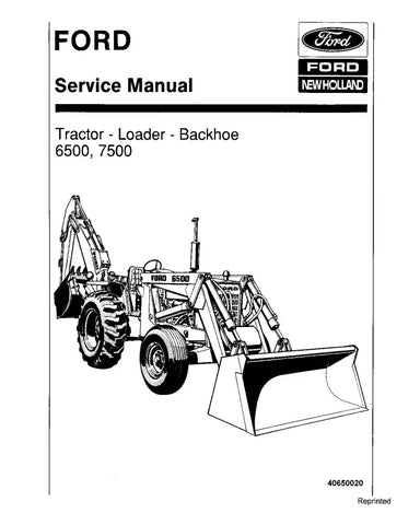 FORD 6500 AND 7500 TRACTOR LOADER BACKHOE SERVICE MANUAL - PDF FILE