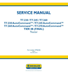 NEW HOLLAND T7.230, T7.245, T7.260, T7.230, T7.245, T7.260 AND T7.270 TIER 4B FINAL TRACTOR SERVICE MANUAL - PDF