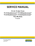 NEW HOLLAND T7.175, T7.190, T7.210, T7.175, T7.190, T7.210 AND T7.225 TIER 4B FINAL TRACTOR SERVICE MANUAL - PDF
