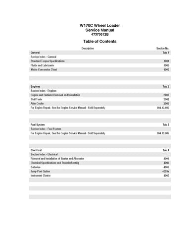 NEW HOLLAND W170C WHEELED LOADER SERVICE MANUAL - PDF FILE