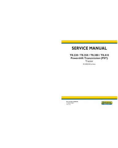 NEW HOLLAND T8.320, T8.350, T8.380 AND T8.410 TIER 4B TRACTOR SERVICE MANUAL - PDF